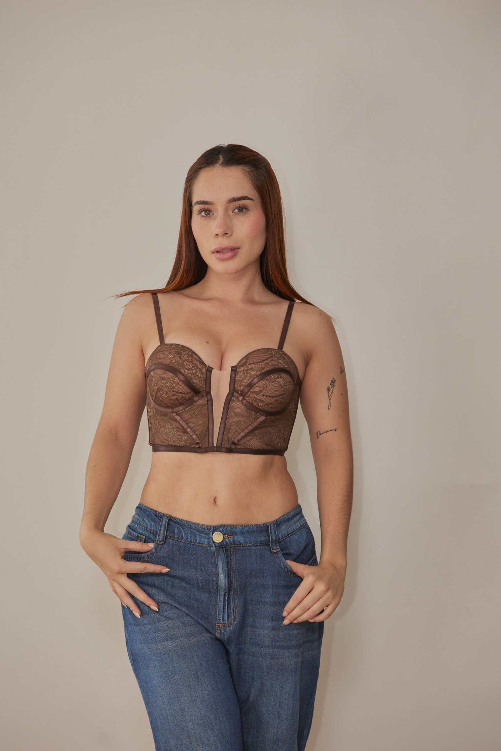 Bustier Estrella Café – Elegancia Cálida con Estilo Sofisticado
